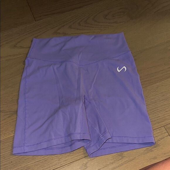 Purple TLF APPAREL Bike Shorts with Stretchy Fit and Wide Waistband - Picture 1 of 3